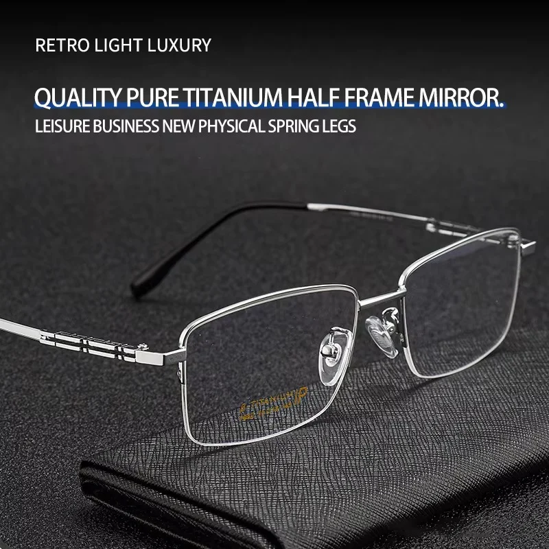 EG48 Pure Titanium Men's Half-rim Photochromic Glasses Fashion Business Sunglasses Designer Men Glas